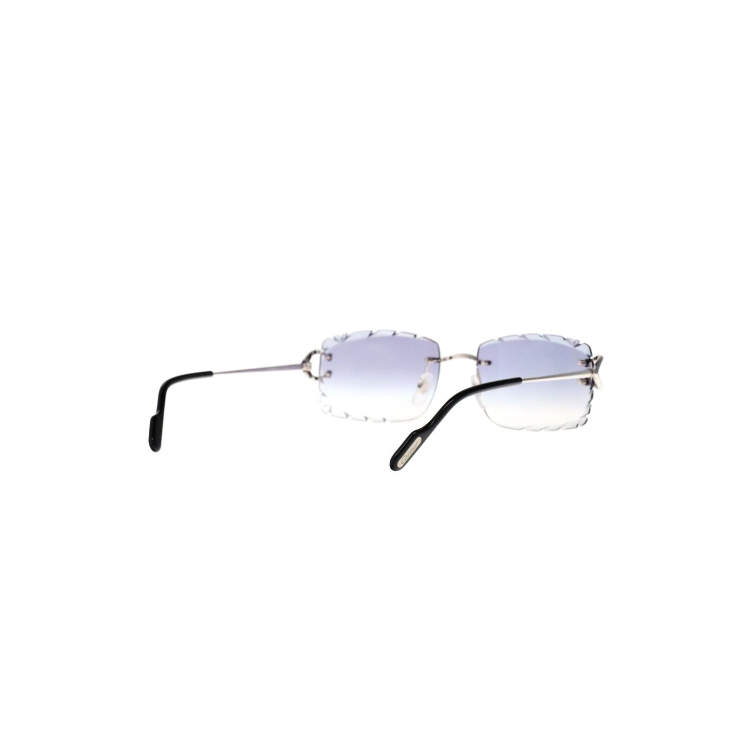 Cartier Custom Vintage Double C Diamond Cut Mykonos Platinum Sunglasses by MEG