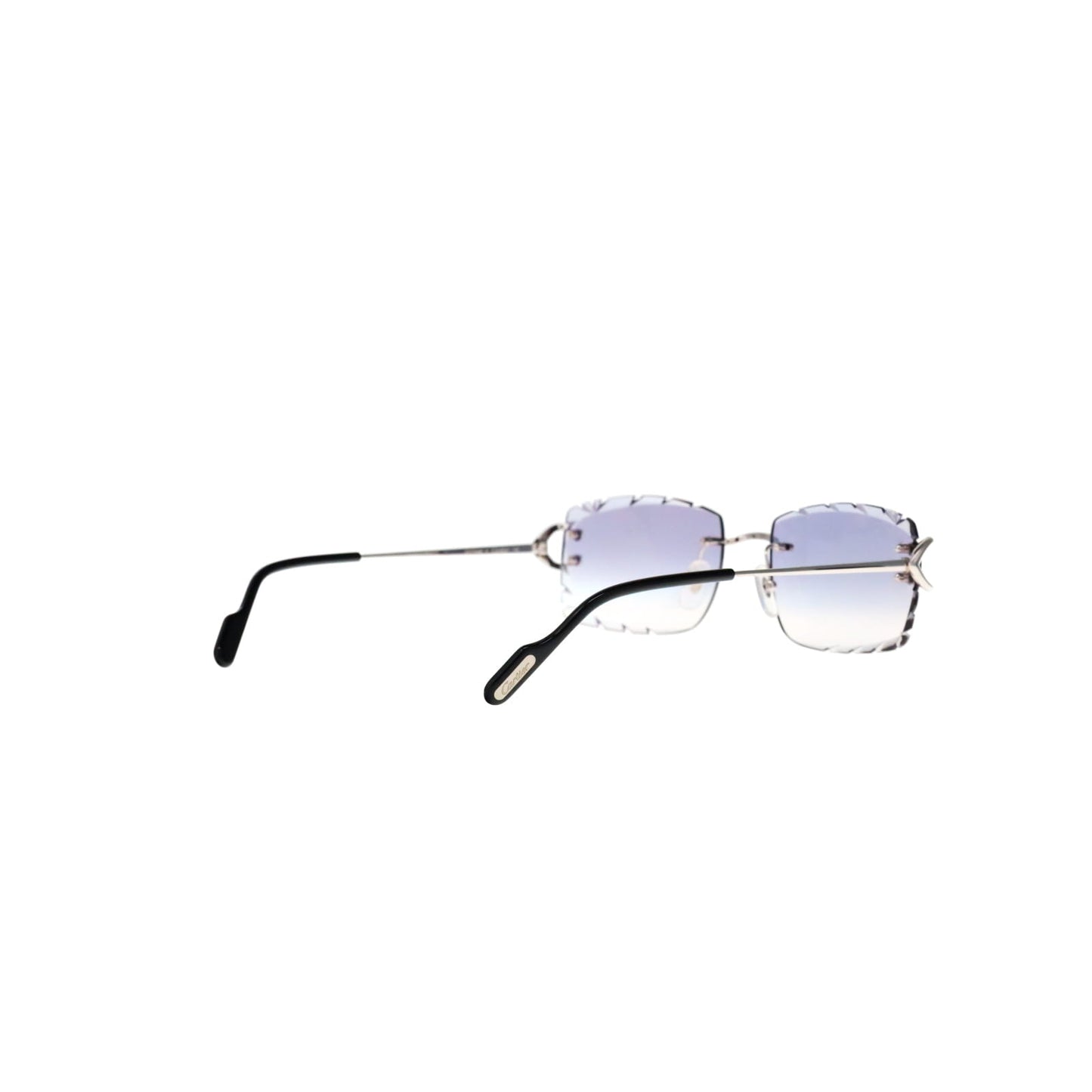 Cartier Custom Vintage Double C Diamond Cut Mykonos Platinum Sunglasses by MEG