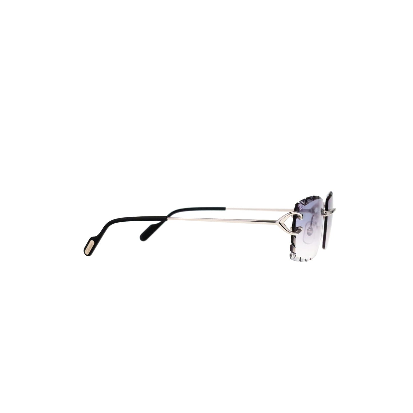 Cartier Custom Vintage Double C Diamond Cut Mykonos Platinum Sunglasses by MEG