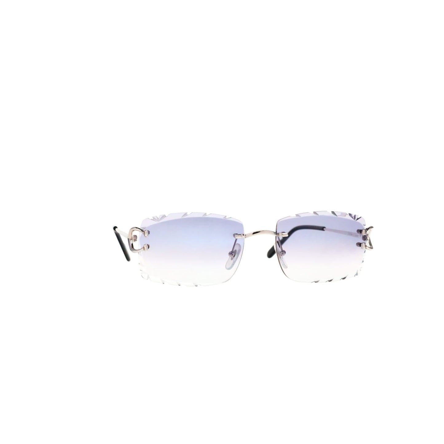 Cartier Custom Vintage Double C Diamond Cut Mykonos Platinum Sunglasses by MEG